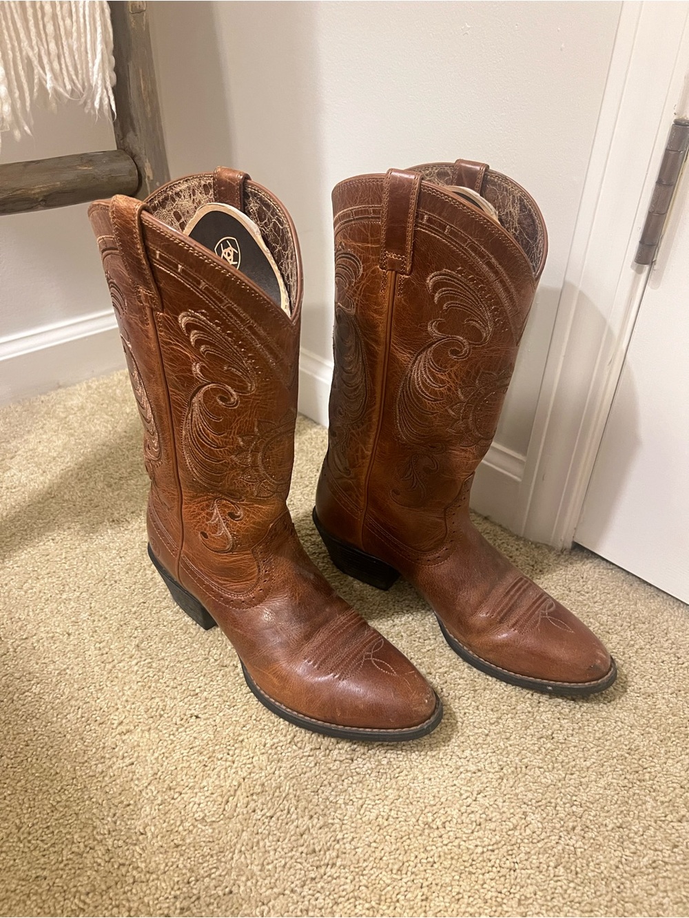 Ariat Brown Embroidered Leather Western Boots